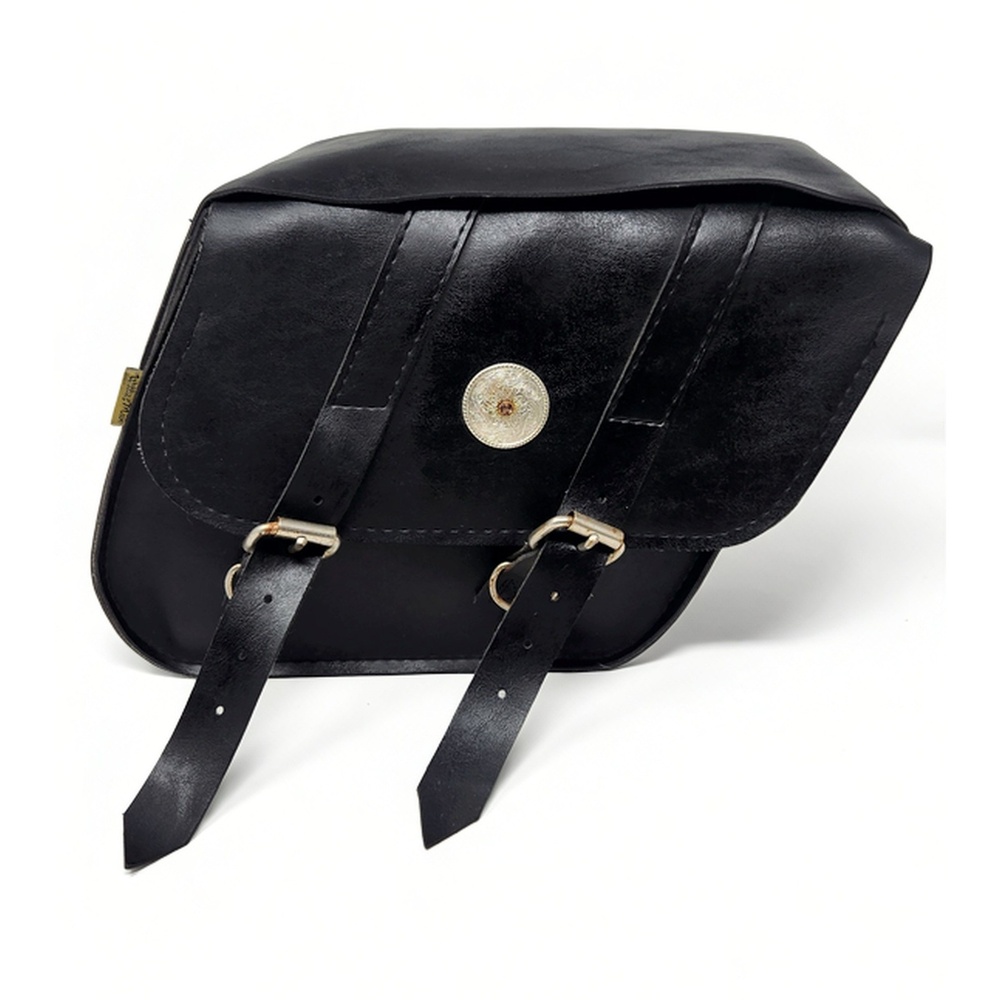 Willie & Max Compact Slant Saddlebag Faux Leather Biker Cruisers Utility Bag